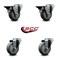 Service Caster 3.5'' Gray Poly Wheel Swivel Bolt Hole Caster Set with 2 Posi Lock Brakes, 4PK SCC-BH20S3514-PPUB-PLB-2-S-2 - alternate 6